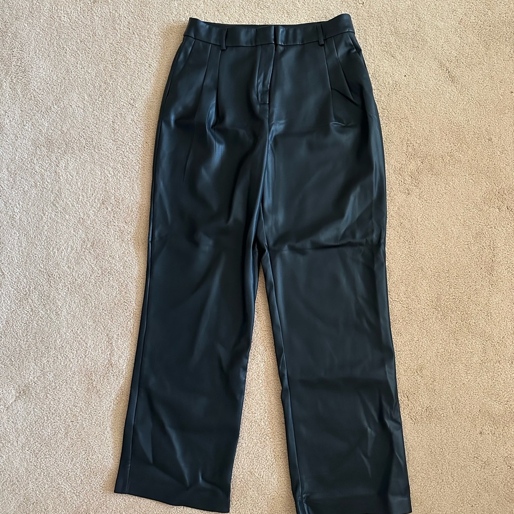 NWT House of Harlow 1960 leatherette wide leg trouser